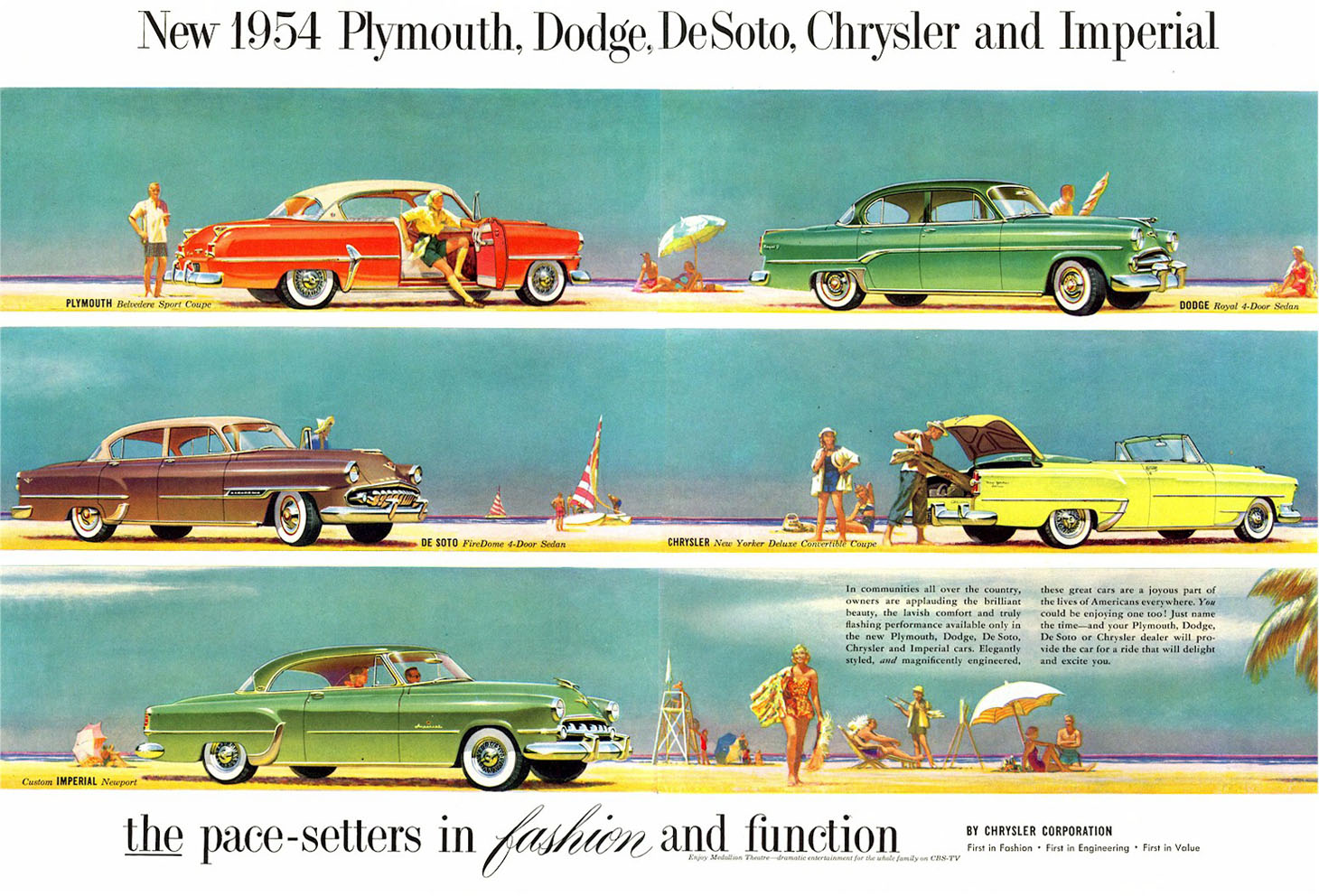 1954 Chrysler Corp Line Up Car Ads Chrysler Cars Chrysler